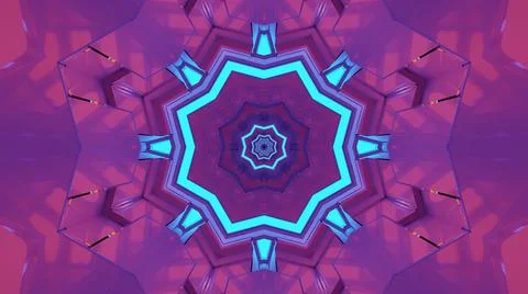 3D rendering of futuristic kaleidoscopic patterns background Stock Illustration
