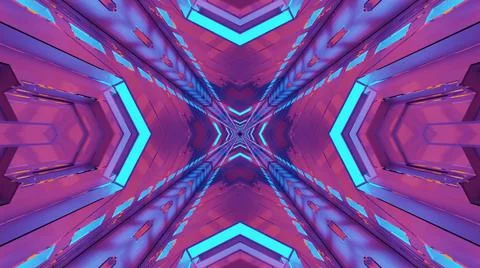 3D rendering of futuristic kaleidoscopic patterns background Stock Illustration