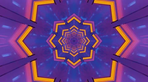 3D rendering of futuristic kaleidoscopic patterns background Stock Illustration