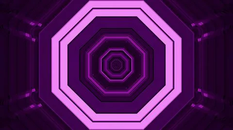 3D rendering of futuristic kaleidoscopic patterns background in vibrant purple Stock Illustration