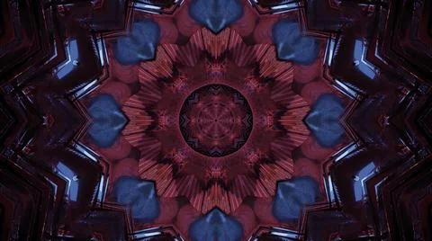 3D rendering of futuristic kaleidoscopic patterns background in vibrant brown Stock Illustration