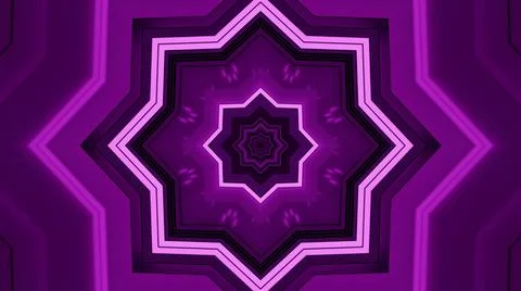 3D rendering of futuristic kaleidoscopic patterns background in vibrant purple Stock Illustration