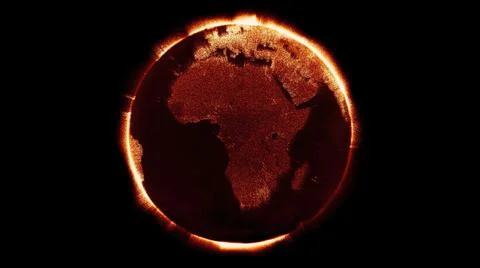 3D rendering of futuristic particle digital earth isolated on a black background Stock Illustration