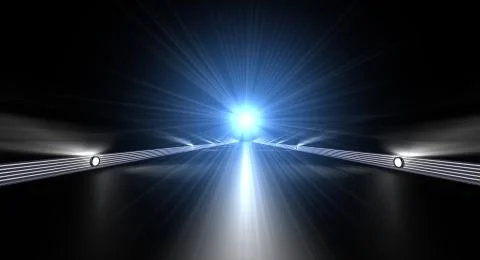 3d rendering of a futuristic road with lights along the path Stock Illustration