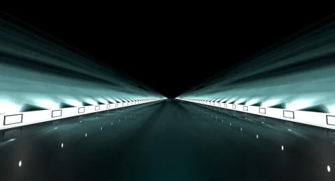 3d rendering of a futuristic road with lights along the path Stock Illustration