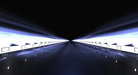 3d rendering of a futuristic road with lights along the path Stock Illustration