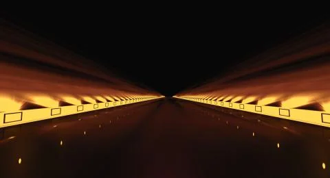3d rendering of a futuristic road with lights along the path Stock Illustration