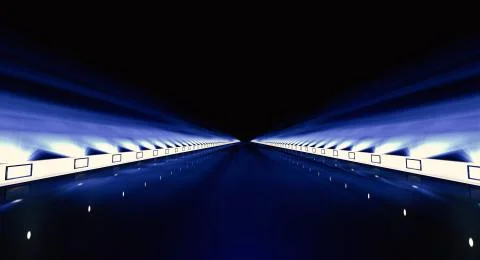 3d rendering of a futuristic road with lights along the path Stock Illustration