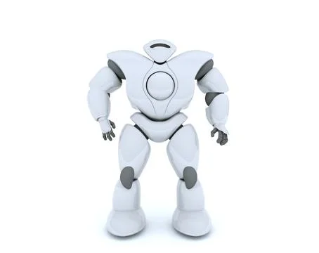 3D rendering of futuristic robot isolate on white Foto stock
