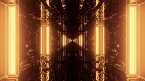 3D rendering futuristic sci-fi techno lights- a cool background Illustrazione stock