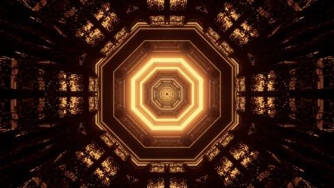 3D rendering futuristic sci-fi techno lights- a cool background Stock Illustration