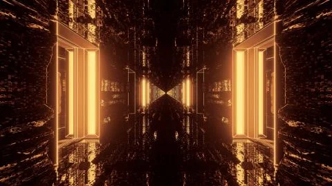 3D rendering futuristic sci-fi techno lights- a cool background Stock Illustration