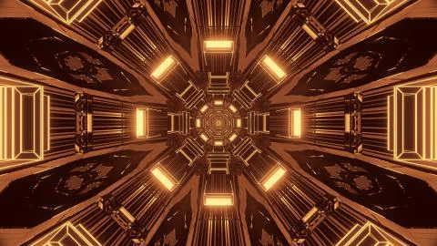 3D rendering futuristic sci-fi techno lights- a cool background 스톡 일러스트