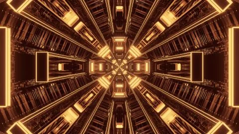 3D rendering futuristic sci-fi techno lights- a cool background Stock Illustration