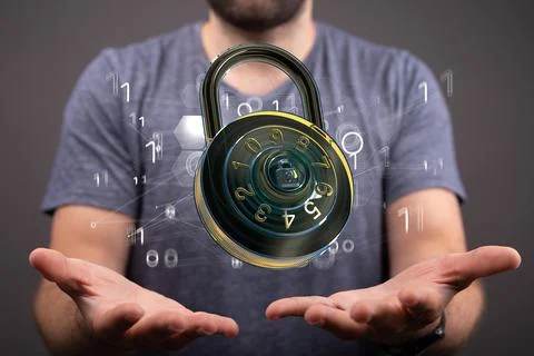 3D rendering of a futuristic sci-fi inspired padl with a real person holding  스톡 사진