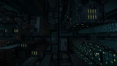 3d rendering of a futuristic virtual reality of an abstract city. Empty quarter Stock Footage 242431679