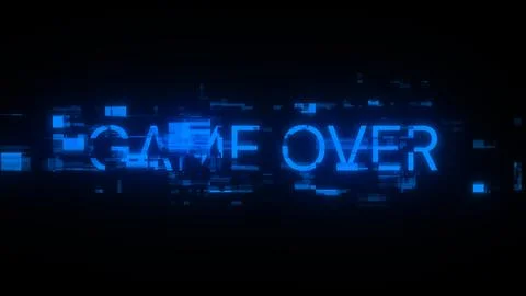 3D rendering game over text with screen effects of technological glitches Stock-Illustration