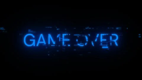 3D rendering game over text with screen effects of technological glitches Stock Illustration