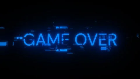 3D rendering game over text with screen effects of technological glitches Stock Illustration