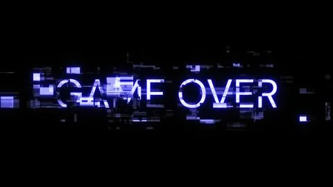 3D rendering game over text with screen effects of technological glitches Stock Illustration
