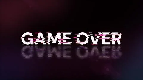 3D rendering game over text with screen effects of technological glitches Stock-Illustration
