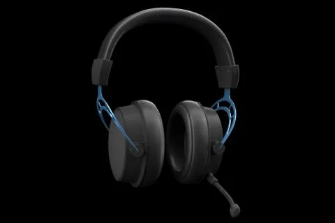 3D rendering of gaming headphones with microphone for cloud gaming and streaming Stock Illustration