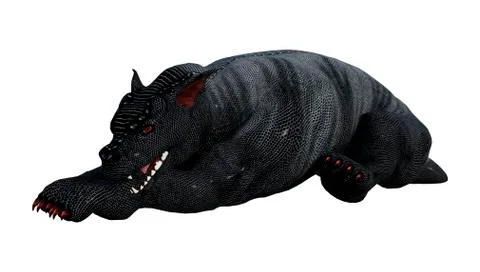 3D Rendering Gargoyle Hound on White Stock Illustration