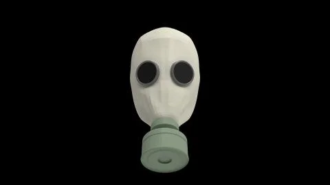 3d rendering of a gas mask isolated in a black background Stock Illustration