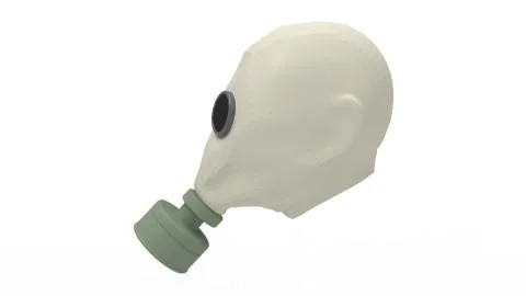 3d rendering of a gas mask isolated in a white background Stock Illustration