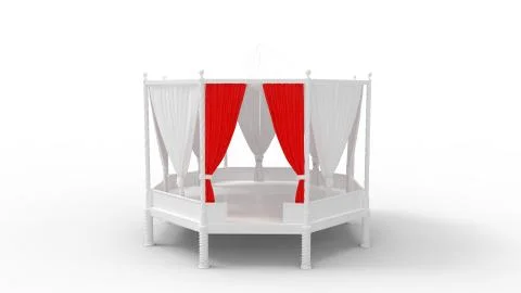 3d rendering of a gazebo isolated in white background Illustrazione stock