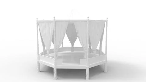3d rendering of a gazebo isolated in white background Illustrazione stock