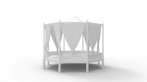 3d rendering of a gazebo isolated in white background Illustrazione stock