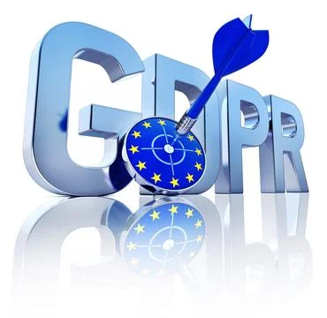 3D rendering of an GDPR symbol 스톡 일러스트