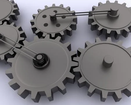 3D Rendering of Gears Stock Illustration