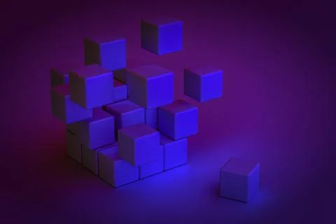 3d rendering geometric abstraction background from cubes Stock Illustration