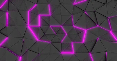 3d rendering. Geometric background with bright pink neon elements. Phone back 스톡 일러스트