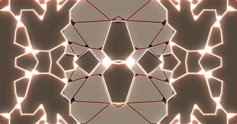 3d rendering. Geometric background with bright neon elements. Phone backgroun Stock Illustration