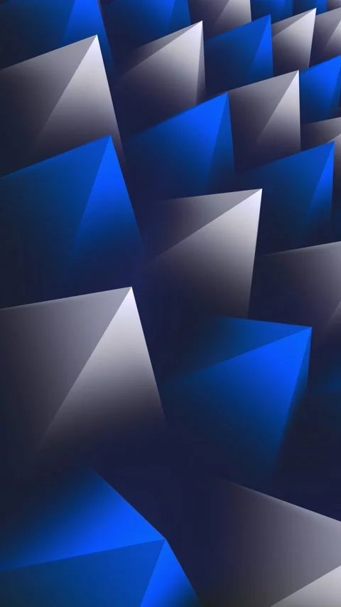 3D Rendering Geometric Blue and Grey 3D triangles rotation background. Stock Footage 229270373