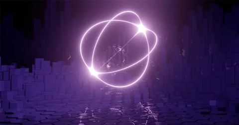 3d rendering. geometric shape of a spherical shape on the background of hexag Stock Illustration