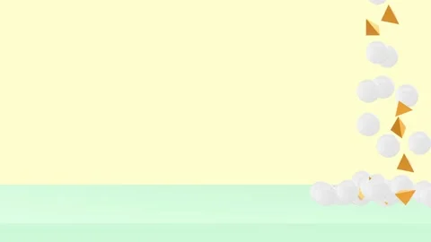 3d rendering geometric shapes animation video,pastel colors,yellow wall green Stock Footage 165600620