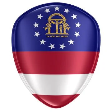 3d rendering of a Georgia USA State flag icon. Stock Illustration