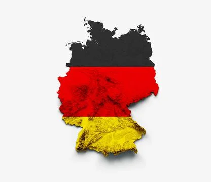 3D rendering of the German map flag isolated on a white background 스톡 일러스트