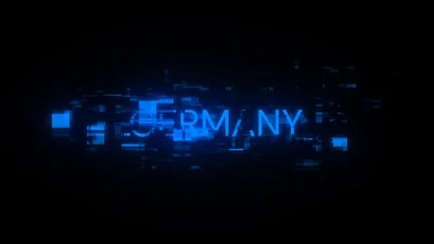 3D rendering Germany text with screen effects of technological glitches Stock Illustration