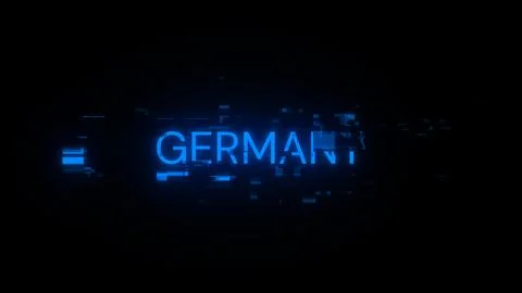 3D rendering Germany text with screen effects of technological glitches Stock Illustration