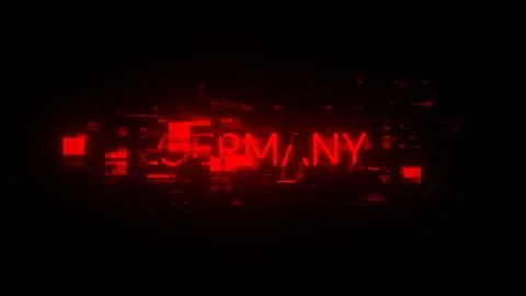 3D rendering Germany text with screen effects of technological glitches Stock Illustration
