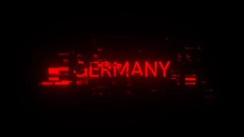 3D rendering Germany text with screen effects of technological glitches Illustrazione stock