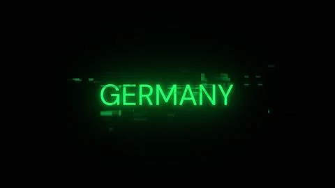 3D rendering Germany text with screen effects of technological glitches Stock Illustration