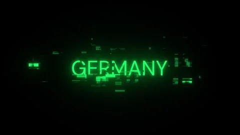 3D rendering Germany text with screen effects of technological glitches 스톡 일러스트