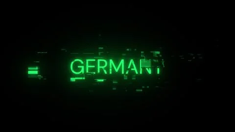 3D rendering Germany text with screen effects of technological glitches Stock Illustration