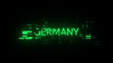 3D rendering Germany text with screen effects of technological glitches イラスト素材